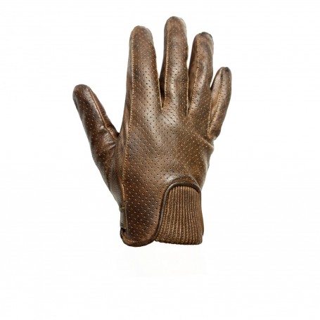 Gants Hommes HELSTONS GANTS HELSTONS CHARLY ÉTÉ CUIR PERFORE CAMEL NOIR 20180022 CN