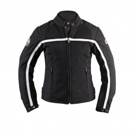 Blousons Femmes HELSTONS BLOUSON HELSTONS DAYTONA FEMME TEXTILE MESH NOIR-BLANC 20160157 NB