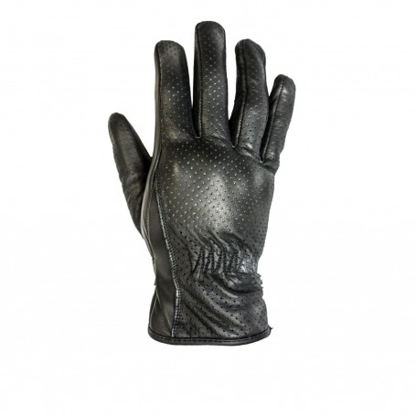 Men's Gloves HELSTONS GANTS HELSTONS BASIK ÉTÉ CUIR PERFORE NOIR 20180019 NO