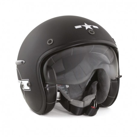 Helmets HARISSON CASQUE HARISSON CORSAIR STAR DECO NOIR BLANC MAT CA121