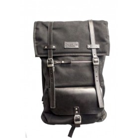 Bags HELSTONS HELSTONS BACK PACK PLUS (SAC À DOS) TOILE-CUIR NOIR-NOIR 20180098 NN