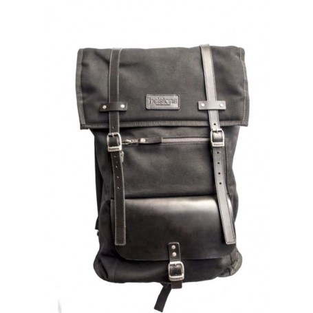 Sacs HELSTONS HELSTONS BACK PACK PLUS (SAC À DOS) TOILE-CUIR NOIR-NOIR 20180098 NN