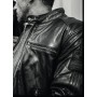 Men's Jackets HELSTONS BLOUSON HELSTONS ACE CUIR RAG NOIR-NOIR 20160002 NN