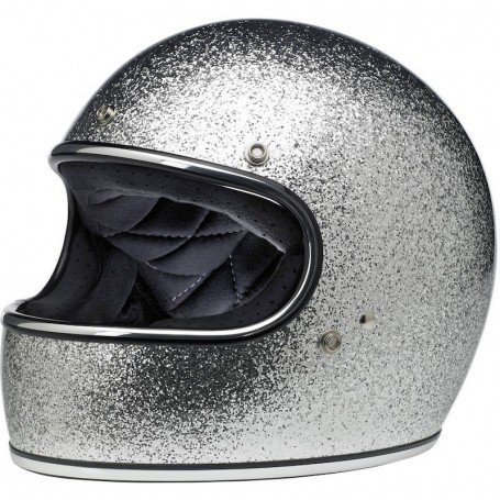 Casques BILTWELL CASQUE BILTWELL GRINGO BRITE SILVER MEGAFLAKE