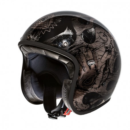 Jets Helmets PREMIER HELMET PREMIER LE PETIT BD BLACK CHROMED LEPETITBDBL