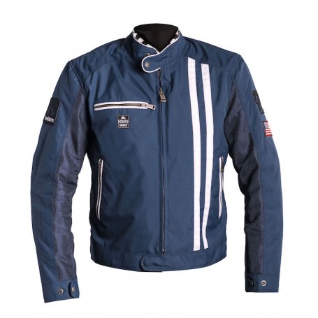 Men's Jackets HELSTONS BLOUSON HELSTONS SHELBY TISSU MESH BLEU-BLANC