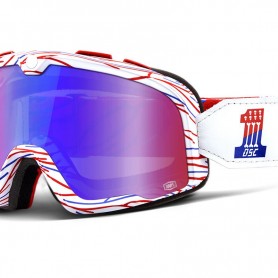 Goggles 100% LUNETTES 100% BARSTOW DEATH SPRAY CUSTOMS - ECRAN MIRROIR ROUGE/BLEU 5000229802