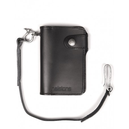 Maroquinerie HELSTONS HELSTONS MOON WALLET PORTEFEUILLE CUIR + LACET NOIR GM 20180093 NO