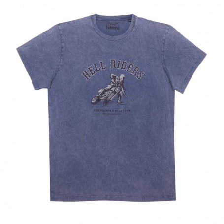 Tee-Shirts Hommes HELSTONS T-SHIRT HELSTONS CHEVIGNON HELL COTON BLEU INDIGO