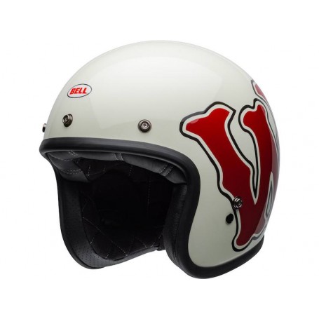 Casques BELL CASQUE BELL CUSTOM 500 DLX SE RDS WFO BRILLANT BLANC/ROUGE 800000660268