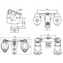 Risers RIZOMA KIT PONTET POUR GUIDON CONIQUE AVEC SUPPORT POUR INSTRUMENTATION OEM (TUV) RIZOMA ZKW033 ZKW033B