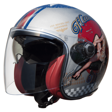 Helmets PREMIER CASQUE PREMIER VANGARDE PIN UP OLD STYLE SILVER VANGARDE PIN UP OLD STYLE SILVER