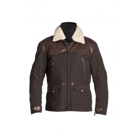 Blousons Hommes HELSTONS BLOUSON HELSTONS CANADA TOILE & CUIR MARRON 20190028 M