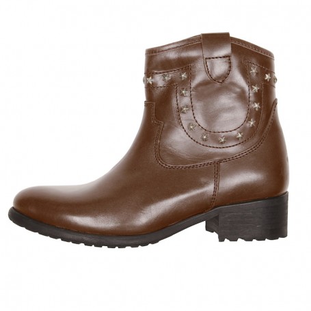 Demi-bottes Femmes HELSTONS DEMI-BOTTES HELSTONS TEXAS CUIR ANILINE MARRON 20190046 M