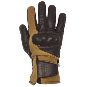 Gants Hommes HELSTONS GANTS HELSTONS CURTIS HIVER CUIR & TISSU WAX NOIR-CHENE 20190047 OAK