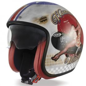 Helmets PREMIER CASQUE PREMIER VINTAGE PIN UP U8 BM VINTAGE PIN UP OLD STYLE SILVER