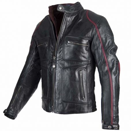 Men's Jackets By City BY CITY LEMANS BLACK LEATHER JACKET