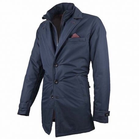 Men's Jackets By City BY CITY TRENCH BLUE FABRIC JACKET