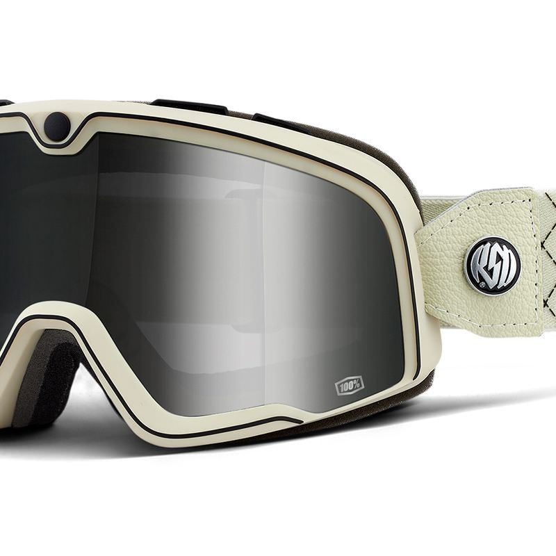 100% Barstow Lunettes de protection premium avec monture minimale (Arno - Verres miroir argentés