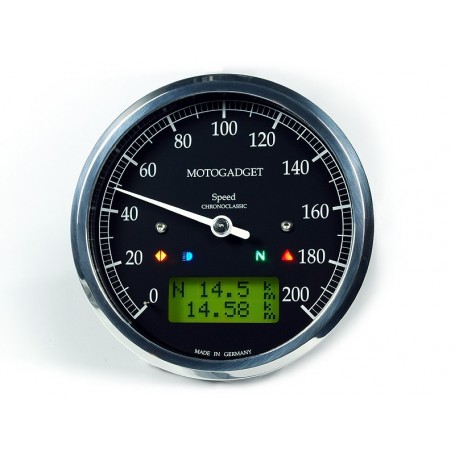 Compteurs MOTOGADGET COMPTEUR MOTOGADGET CHRONOCLASSIC GREEN - NOIR - INOX 2004080