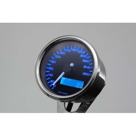 Compteurs DAYTONA DAYTONA COMPTEUR DE VITESSE VELONA 60MM A LED BLEU 260KMH 86267 86267