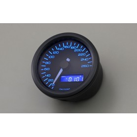 Counters DAYTONA DAYTONA COMPTEUR DE VITESSE VELONA A LED BLEU 260KMH NOIR 86861