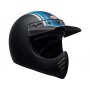 Helmets BELL CASQUE BELL MOTO-3 Matte Silver/Black/Blue Stripes 7092525