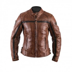 Blousons Femmes HELSTONS BLOUSON HELSTONS DAYTONA FEMME CUIR RAG CRUST CAMEL 20160066 C