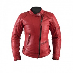 Women's Jackets HELSTONS BLOUSON HELSTONS KS 70 FEMME CUIR RAG ROUGE 20130065 R